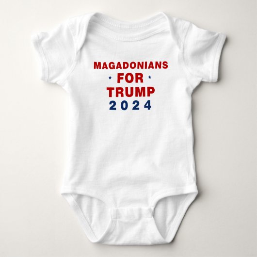 Magadonians voor Trump 2024 Rood Blauw Romper (Voorkant)
