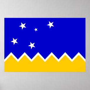 Magallanes, Chili, Antarctica-vlag Poster
