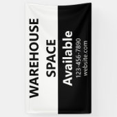 Magazijnruimte Beschikbaar Telefoon Website Wit Spandoek (Verticaal)