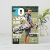 Magazine 30 Mannen Golfdertigjarige verjaardag Kaart (Staand voorkant)