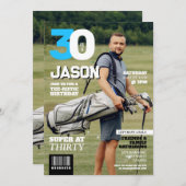 Magazine 30 Mannen Golfdertigjarige verjaardag Kaart (Voorkant / Achterkant)