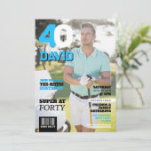 Magazine 40 Mannen Golfveertigjarige verjaardag Kaart (Staand voorkant)