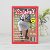 Magazine Celebrity Baseball Verjaardag Party Foto Kaart (Staand voorkant)