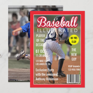 Magazine Celebrity Baseball Verjaardag Party Foto Kaart