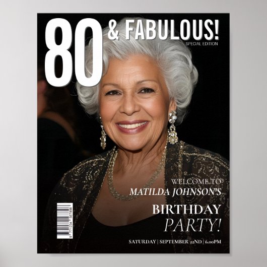 Magazine Cover 80th Birthday Welcome Poster (Voorkant)