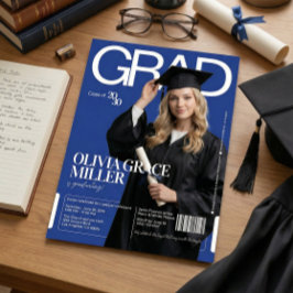 Magazine Cover Chic Graduation Party with Photo Kaart