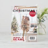 Magazine Cover Christmas Personalized Feestdagenkaart (Staand voorkant)