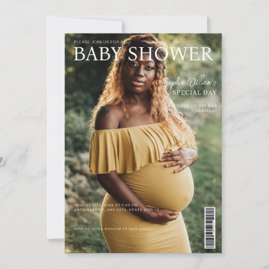 Magazine Cover Foto Baby shower Kaart (Voorkant)