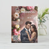 Magazine Cover Glam Wedding Kaart (Staand voorkant)