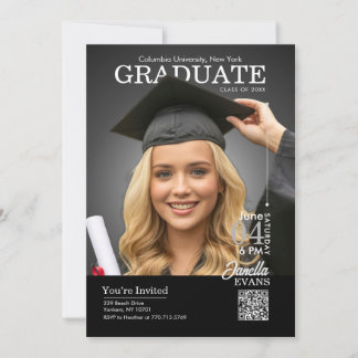 Magazine Cover Graduation Black Kaart