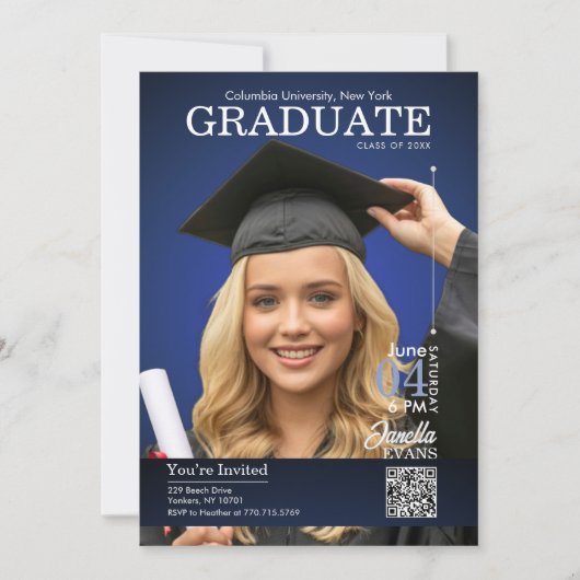 Magazine Cover Graduation Blue Kaart (Voorkant)
