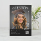 Magazine Cover Graduation Cap down Black Kaart (Staand voorkant)