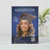 Magazine Cover Graduation Cap Down Blue Kaart (Staand voorkant)