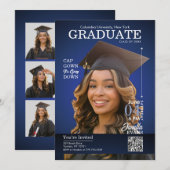 Magazine Cover Graduation Cap Down Blue Kaart (Voorkant / Achterkant)
