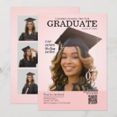 Magazine Cover Graduation Cap Gown Pink Kaart (Voorkant / Achterkant)