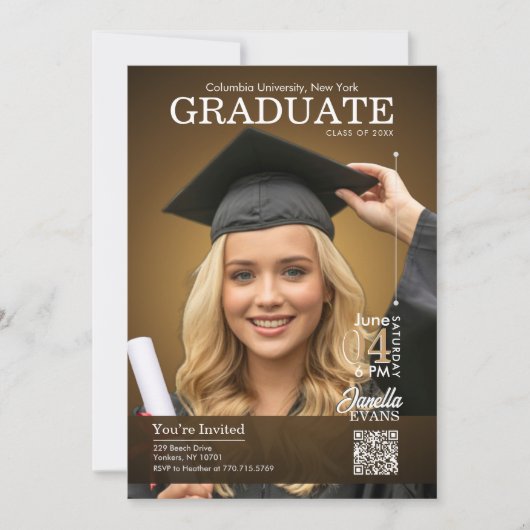 Magazine Cover Graduation Gold Kaart (Voorkant)
