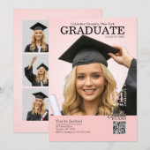 Magazine Cover Graduation Pink Kaart (Voorkant / Achterkant)