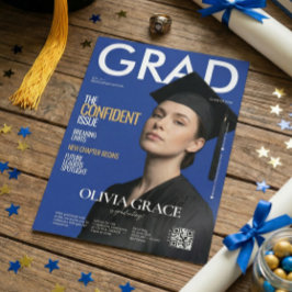 Magazine Cover Style Modern Photo Graduation Kaart