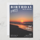 Magazine Cover Sunset Beach Birthday Kaart (Voorkant)