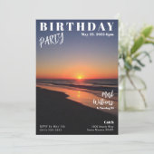 Magazine Cover Sunset Beach Birthday Kaart (Staand voorkant)