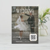 Magazine Cover Wedding Invitation Kaart (Staand voorkant)