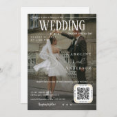Magazine Cover Wedding Invitation Kaart (Voorkant / Achterkant)