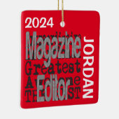 Magazine Editor Extraordinaire CUSTOM Keramisch Ornament (Rechts)