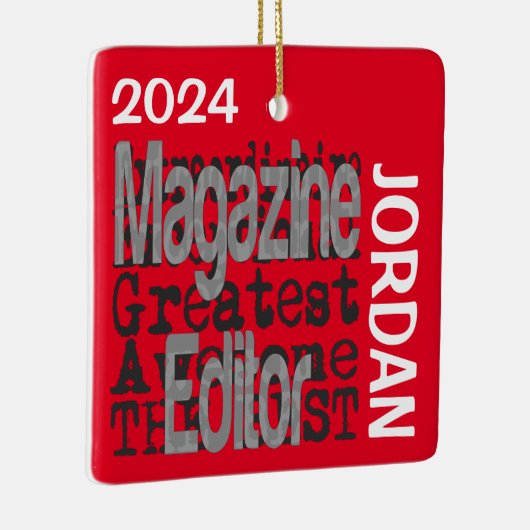 Magazine Editor Extraordinaire CUSTOM Keramisch Ornament (Rechts)