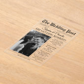 Magazine Editorial Newspaper Wedding Photo Acryl Uitnodigingen (Laagn)