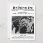 Magazine Editorial Newspaper Wedding Photo Bedankkaart (Voorkant)