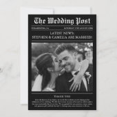 Magazine Editorial Newspaper Wedding Photo Bedankkaart (Voorkant)