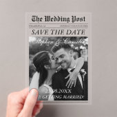 Magazine Editorial Newspaper Wedding Save the Date Acryl Uitnodigingen (Insitu (Draagbaar))