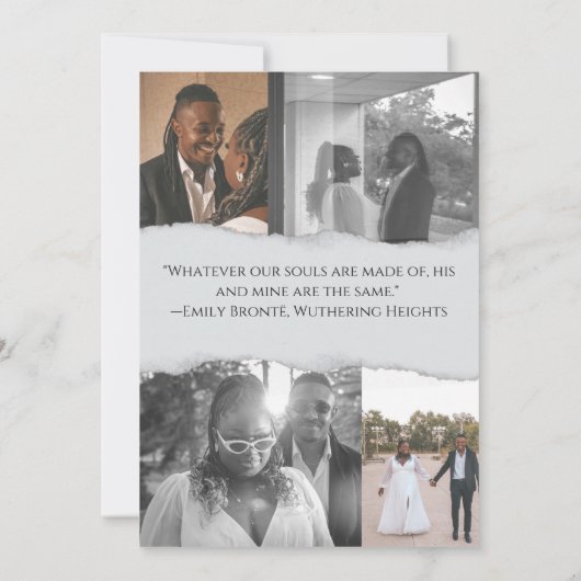 Magazine Editorial Newspaper Wedding Save the Date Kaart (Achterkant)