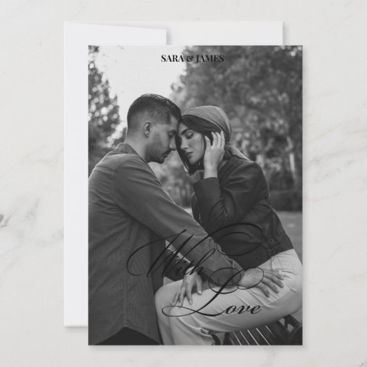 Magazine Editorial Newspaper Wedding Save the Date Kaart (Achterkant)