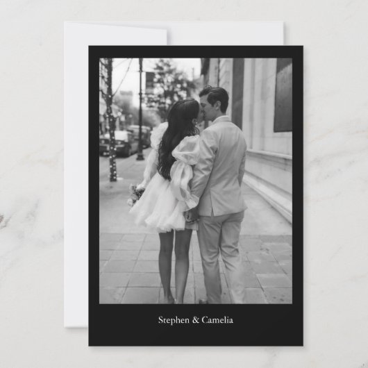 Magazine Editorial Newspaper Wedding Save the Date Kaart (Achterkant)