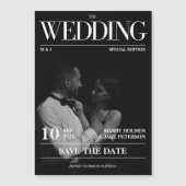 Magazine Editorial Newspaper Wedding Save the Date Magnetische Uitnodiging (Voorkant)