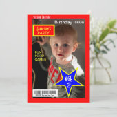 Magazine Foto Birthday Party nodigt uit Kaart (Staand voorkant)