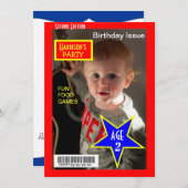 Magazine Foto Birthday Party nodigt uit Kaart (Voorkant / Achterkant)