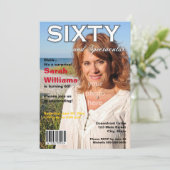 Magazine Hoesje 60th Birthday Party Invitation Kaart (Staand voorkant)