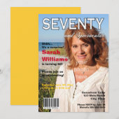 Magazine Hoesje 70th Birthday Party Invitation Kaart (Voorkant / Achterkant)