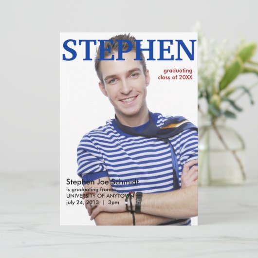 Magazine Hoesje Afstuderen aankondiging (Staand voorkant)