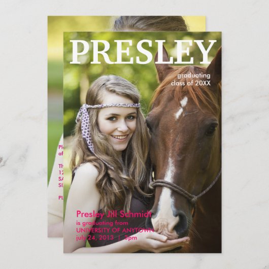 Magazine Hoesje Afstuderen aankondiging (Voorkant / Achterkant)