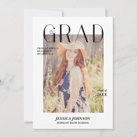 Magazine Hoesje Afstuderen Aankondiging fotokaart (Voorkant)