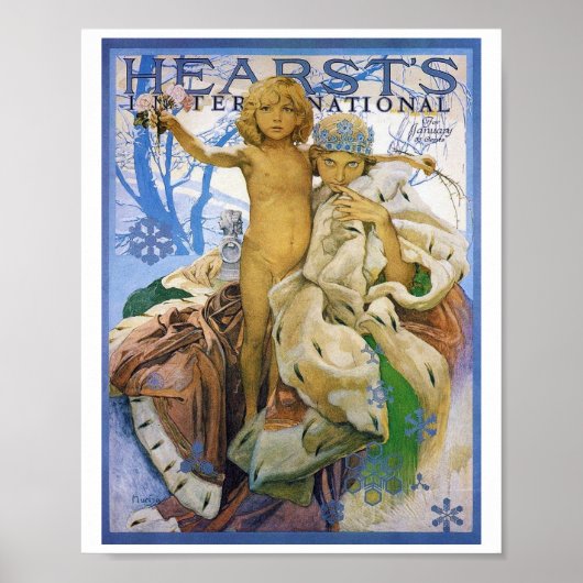 Magazine Hoesje, Alphonse Mucha Poster (Voorkant)