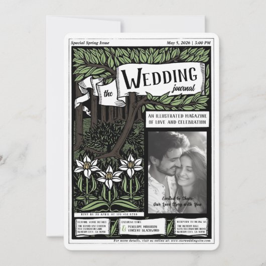 magazine Hoesje Art Nouveau Wedding Kaart (Voorkant)