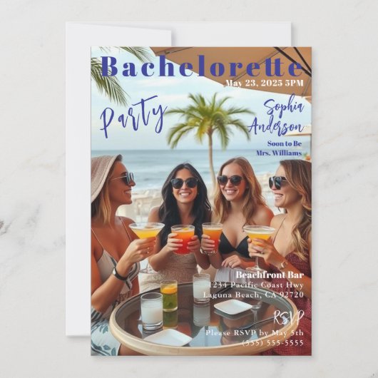 Magazine Hoesje Bachelorette Uitnodiging (Voorkant)