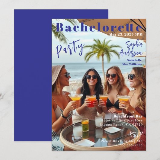 Magazine Hoesje Bachelorette Uitnodiging (Voorkant / Achterkant)