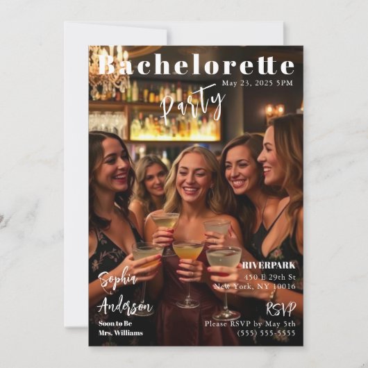Magazine Hoesje Bachelorette Uitnodiging (Voorkant)