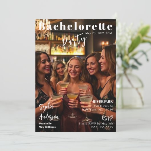 Magazine Hoesje Bachelorette Uitnodiging (Staand voorkant)