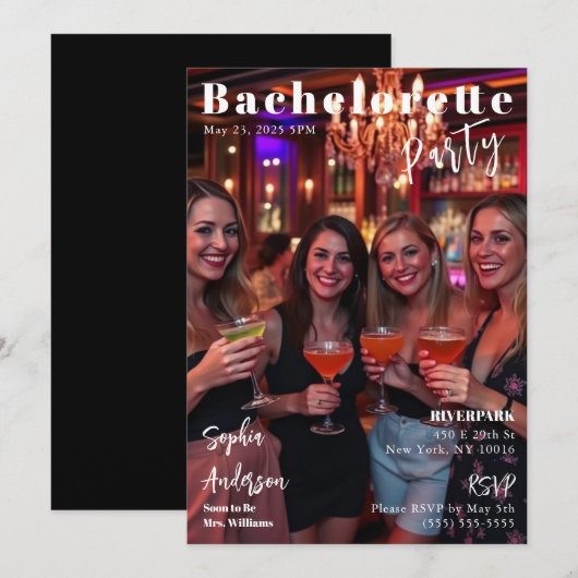 Magazine Hoesje Bachelorette Uitnodiging (Voorkant / Achterkant)